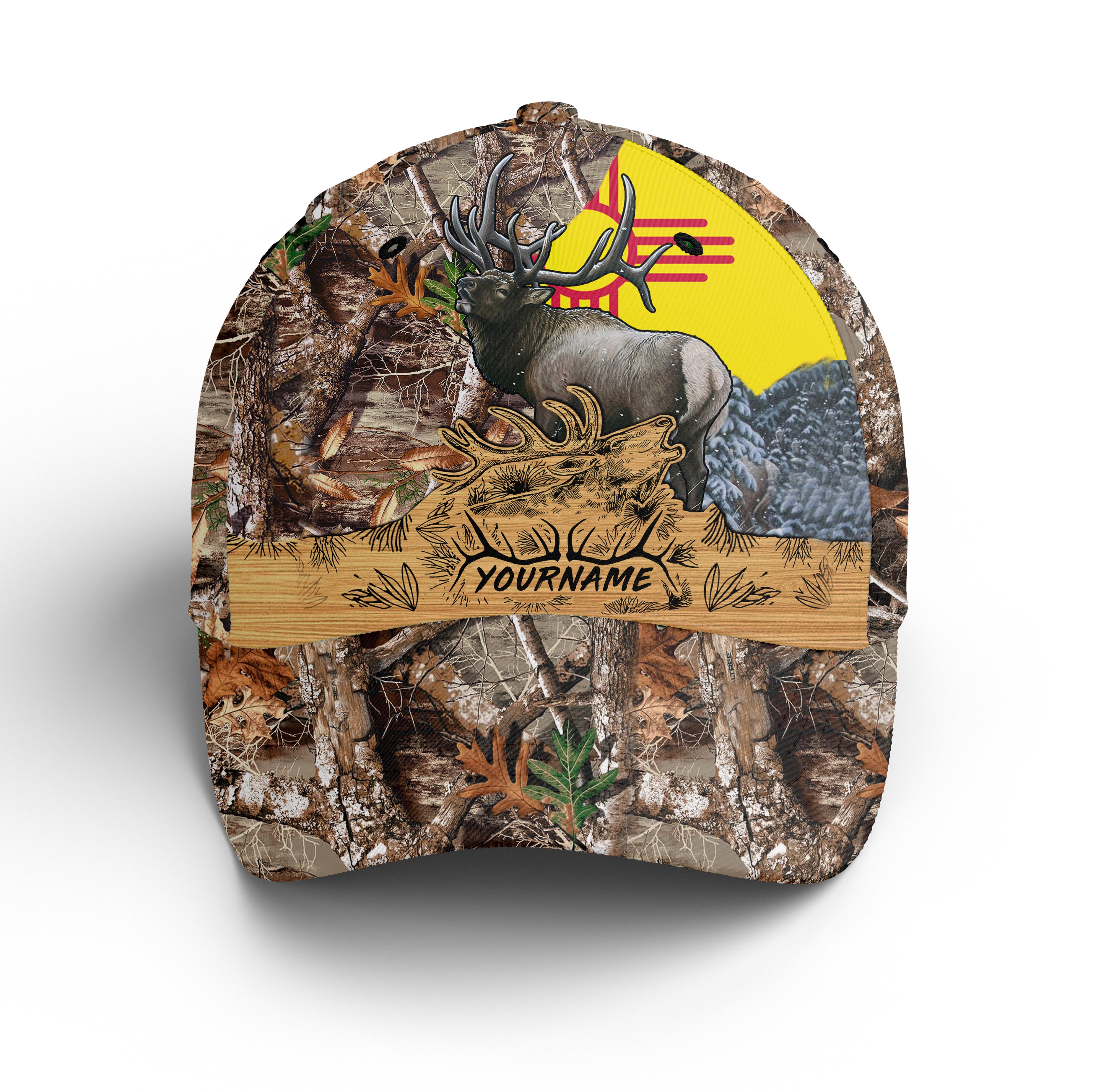 NM New Mexico Best elk Hunting camo Custom hunting hat, elk hat Adjustable Mesh Unisex Hunting